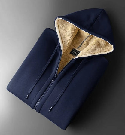 Chaqueta con capucha de cordero de invierno cálida en tallas grandes