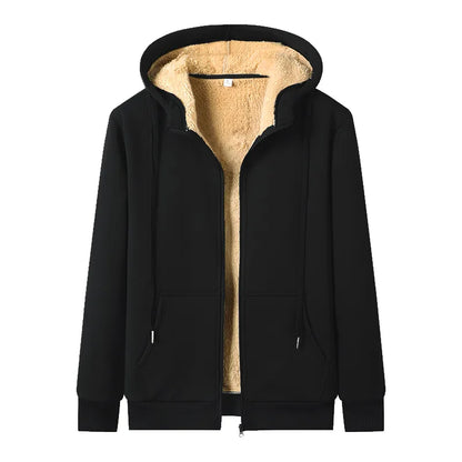 Chaqueta con capucha de cordero de invierno cálida en tallas grandes