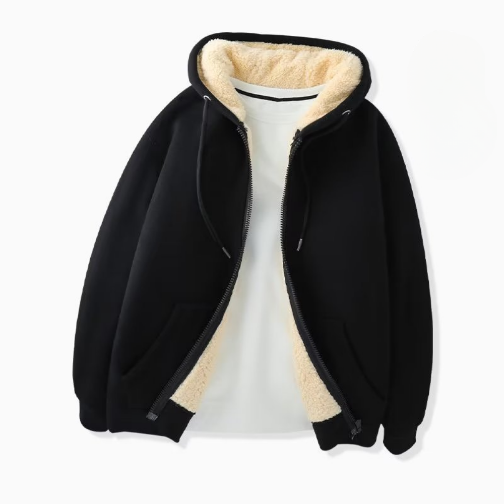 Chaqueta con capucha y cremallera de corte regular con interior forrado – Silueta estilizada