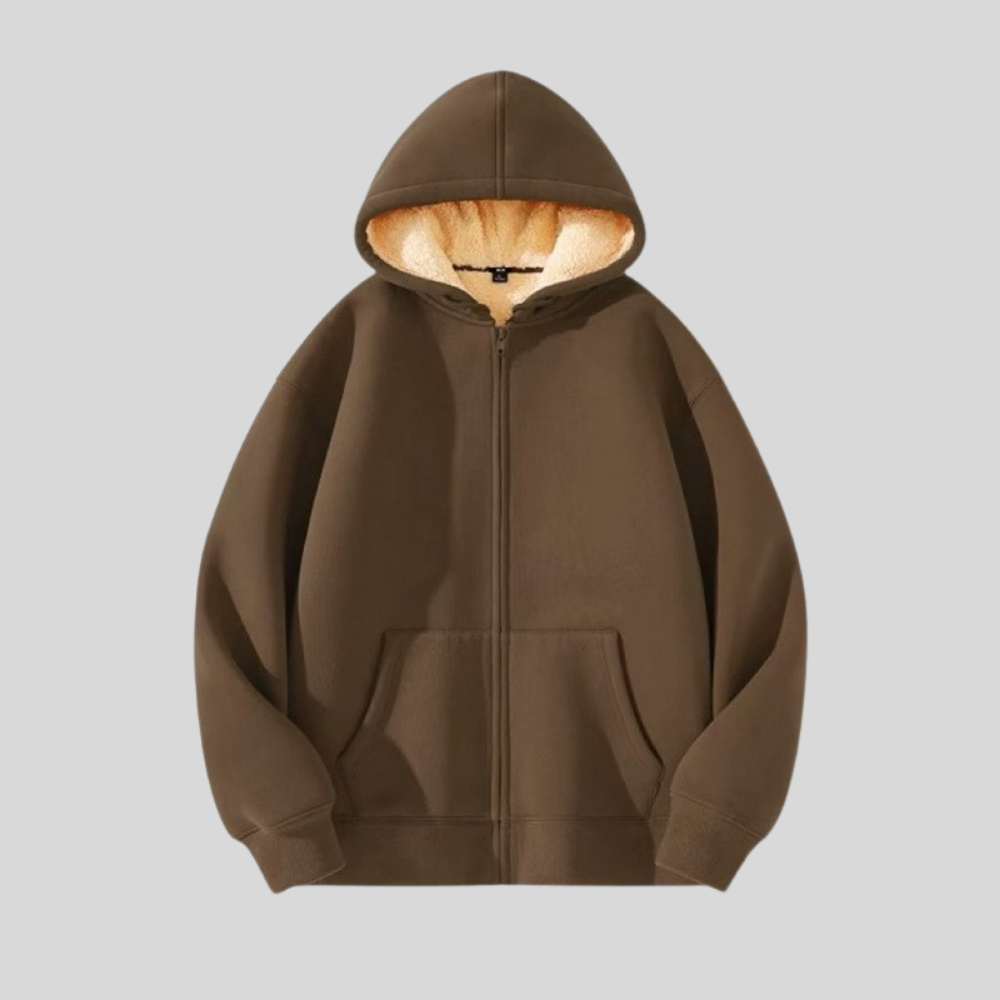 Chaqueta con capucha y cremallera de corte regular con interior forrado – Silueta estilizada