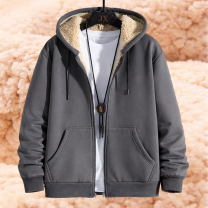 Chaqueta con capucha y cremallera de corte regular con interior forrado – Silueta estilizada