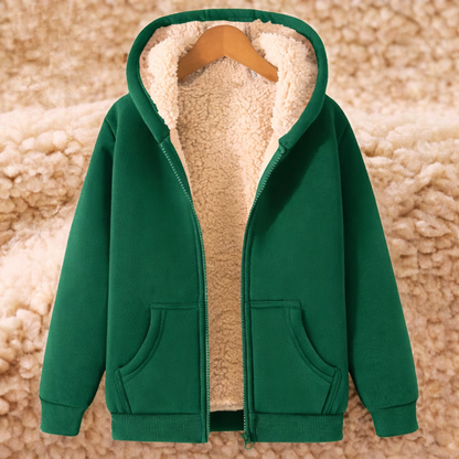 Chaqueta con capucha y cremallera de corte regular con interior forrado – Silueta estilizada