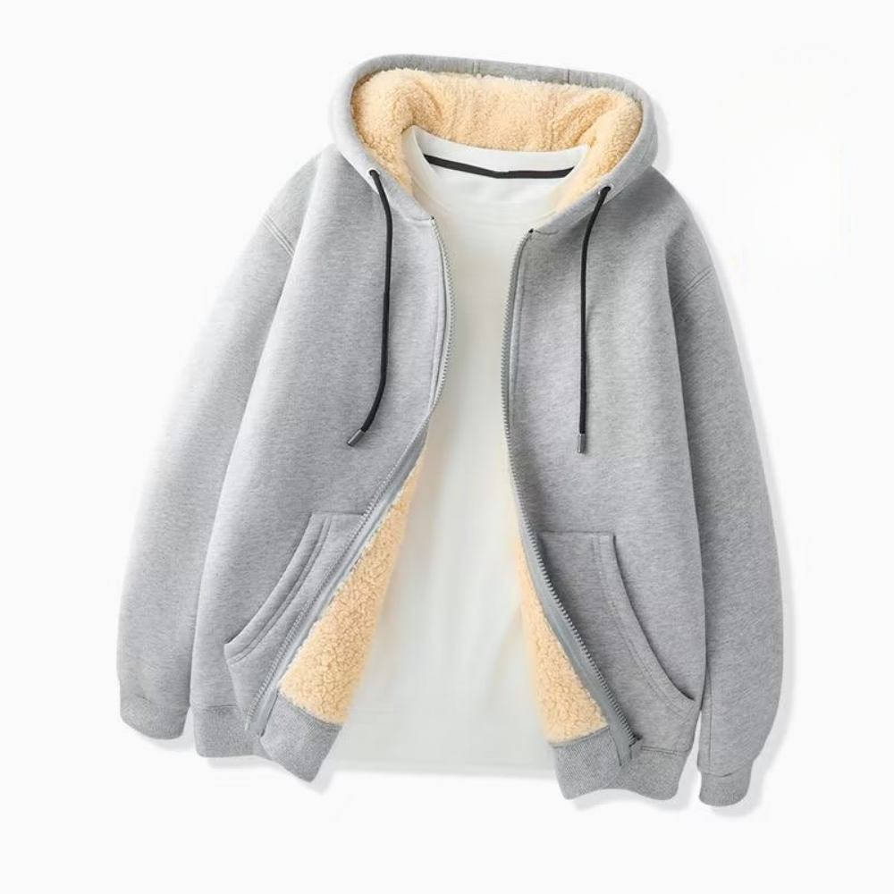 Chaqueta con capucha y cremallera de corte regular con interior forrado – Silueta estilizada