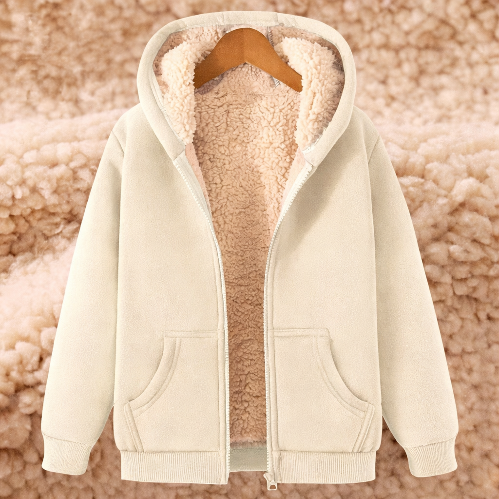 Chaqueta con capucha y cremallera de corte regular con interior forrado – Silueta estilizada