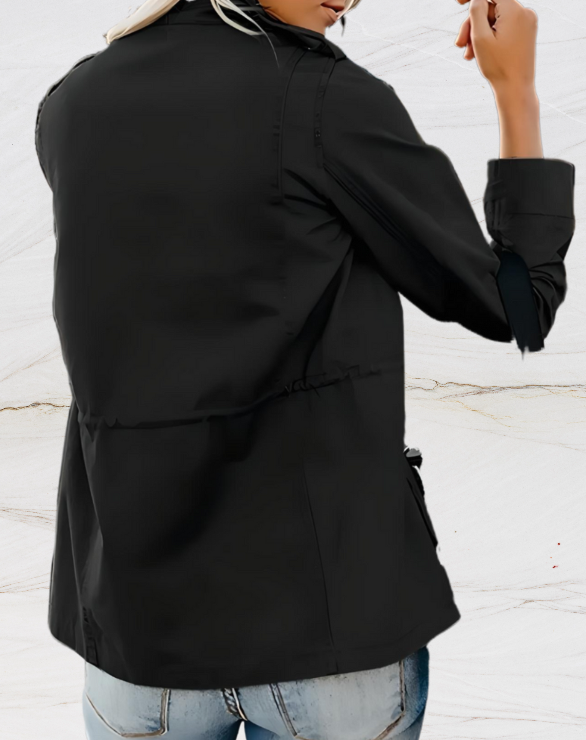 Chaqueta con Cremallera y Bolsillos para Mujeres