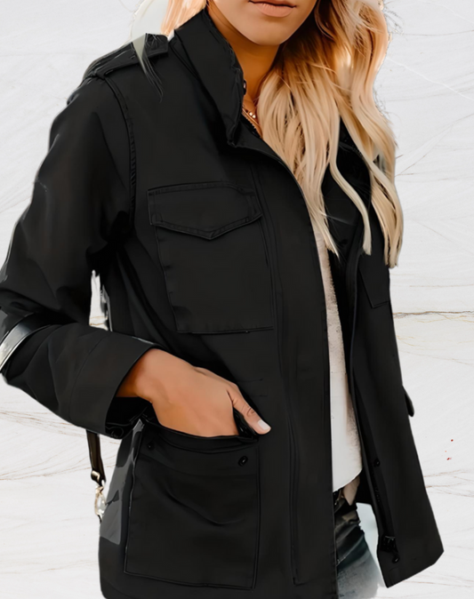 Chaqueta con Cremallera y Bolsillos para Mujeres