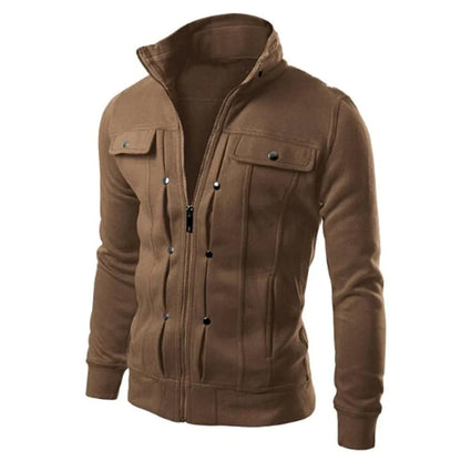 Chaqueta con Cremallera y Cuello Alzado para Hombre