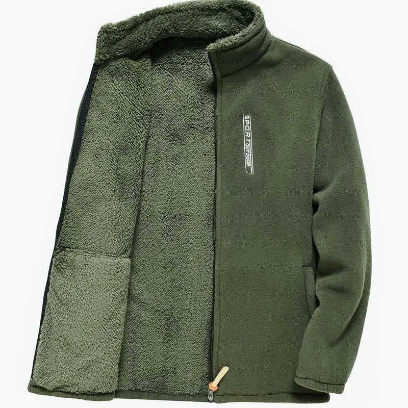 Chaqueta con cremallera y forro polar para hombre