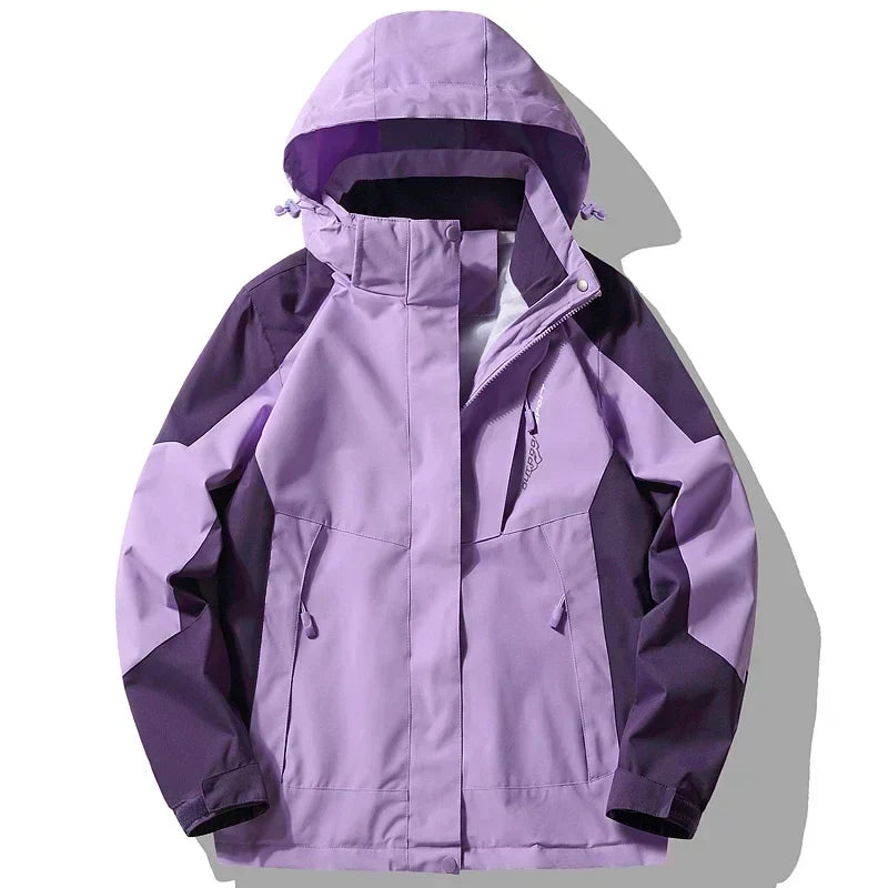 Chaqueta cortavientos impermeable con capucha desmontable