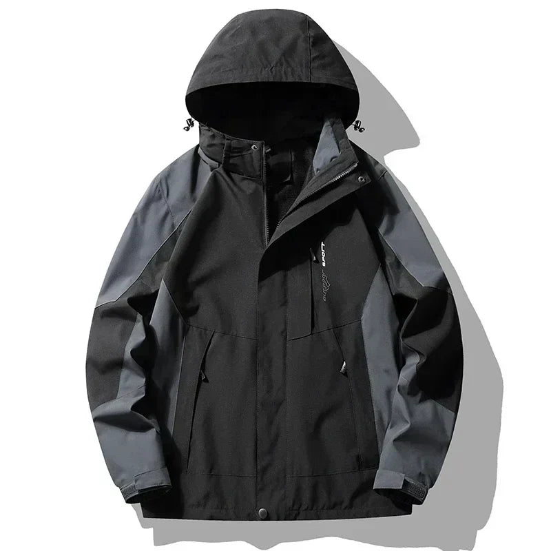 Chaqueta cortavientos impermeable con capucha desmontable
