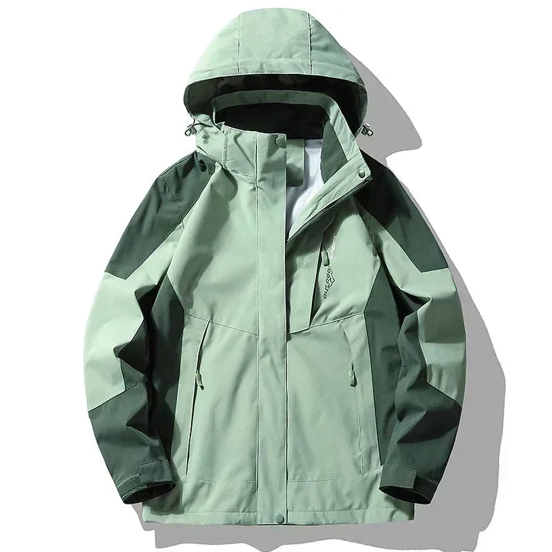 Chaqueta cortavientos impermeable con capucha desmontable