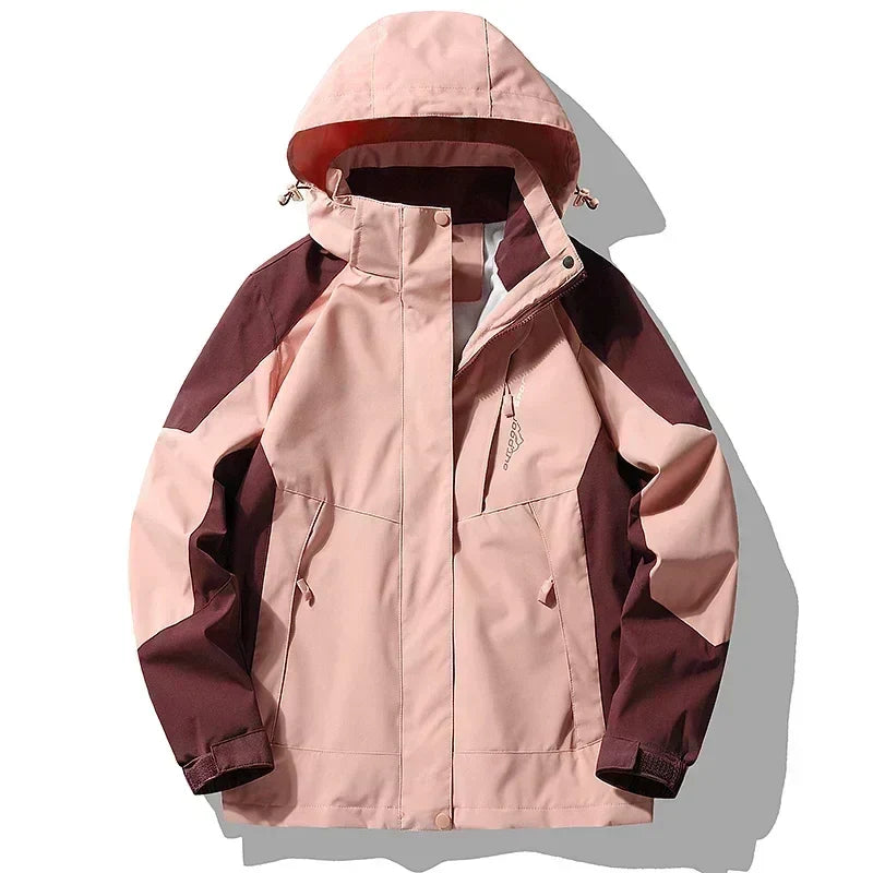 Chaqueta cortavientos impermeable con capucha desmontable