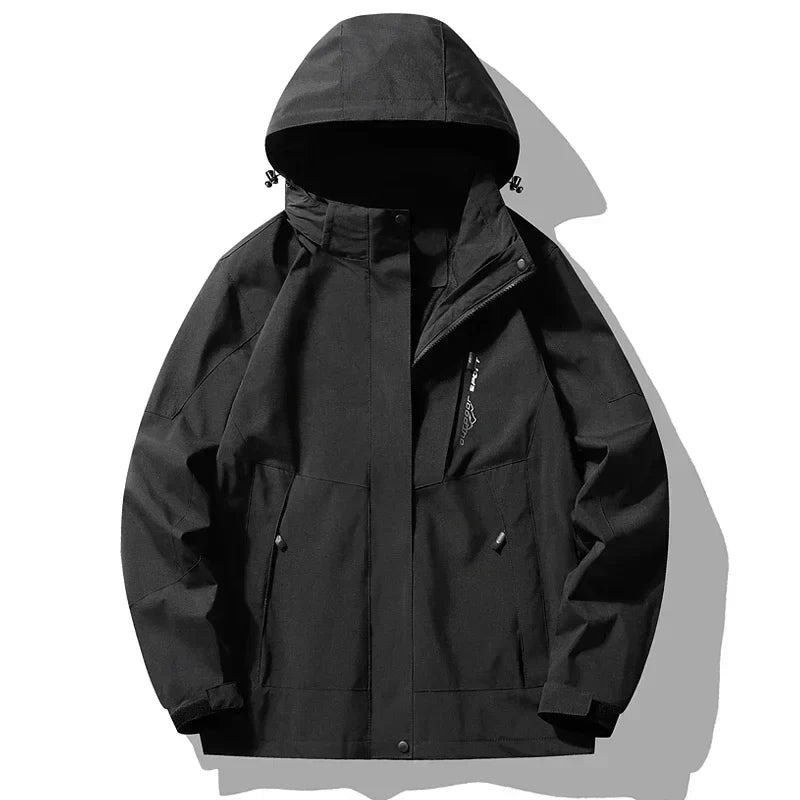 Chaqueta cortavientos impermeable con capucha desmontable