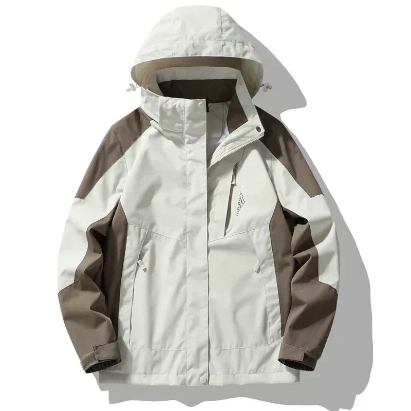 Chaqueta cortavientos impermeable con capucha desmontable