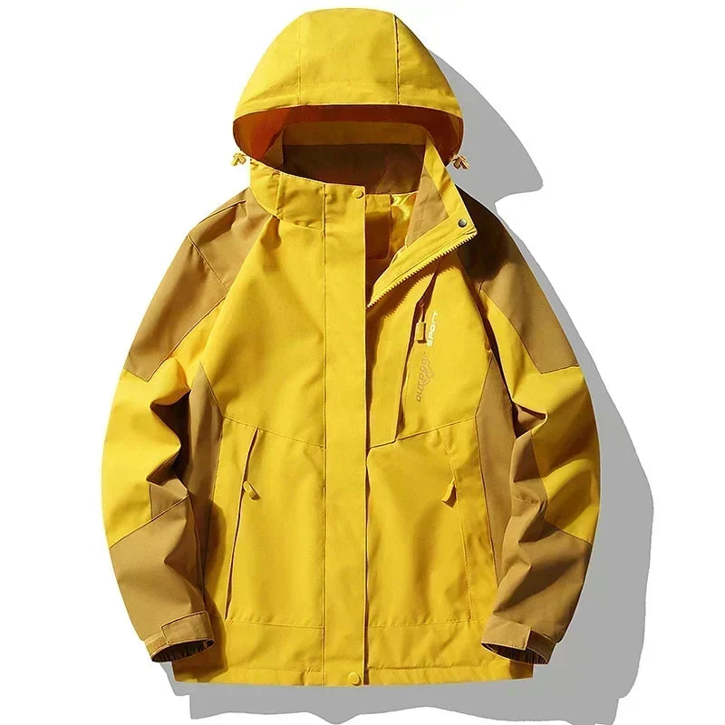 Chaqueta cortavientos impermeable con capucha desmontable