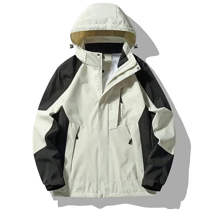 Chaqueta cortavientos impermeable con capucha desmontable