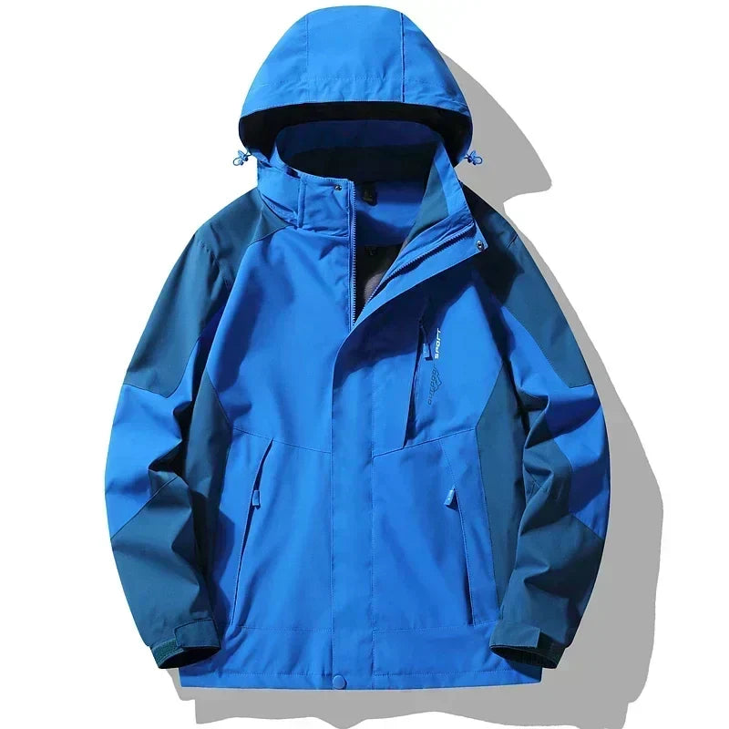 Chaqueta cortavientos impermeable con capucha desmontable