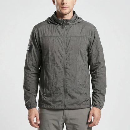 Chaqueta cortavientos táctica ligera con capucha para hombre