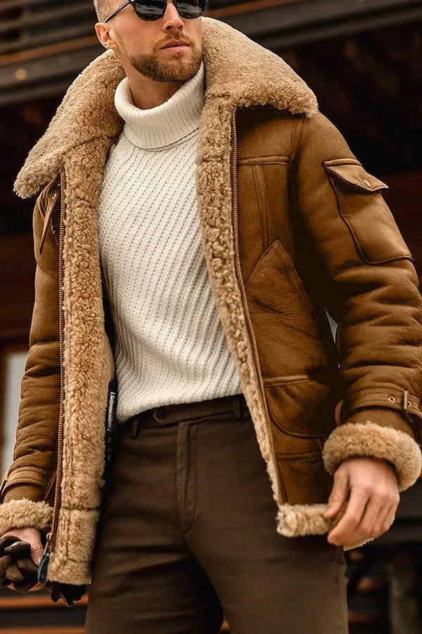 Chaqueta de cuero elegante para hombre en varios colores - Especial de invierno