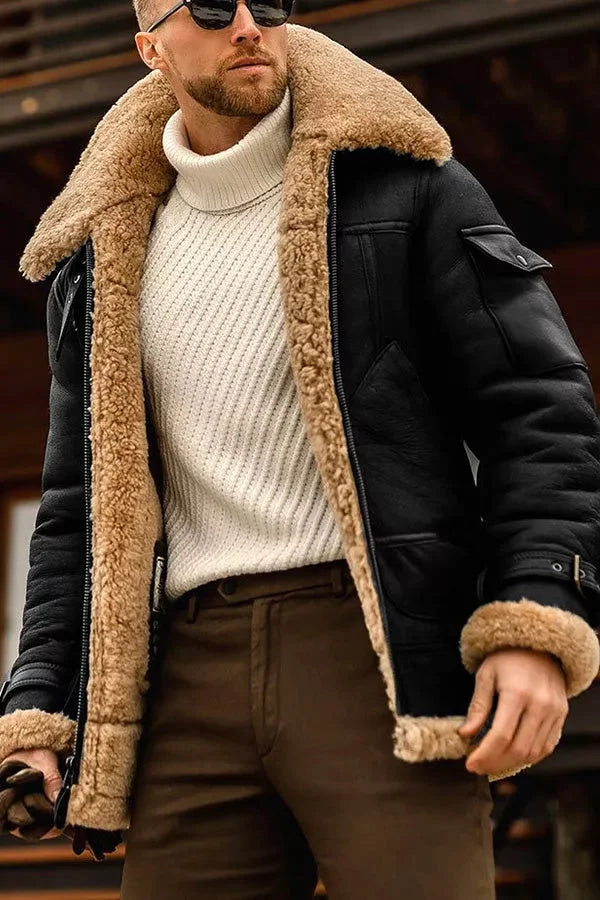 Chaqueta de cuero elegante para hombre en varios colores - Especial de invierno