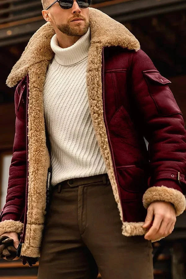 Chaqueta de cuero elegante para hombre en varios colores - Especial de invierno