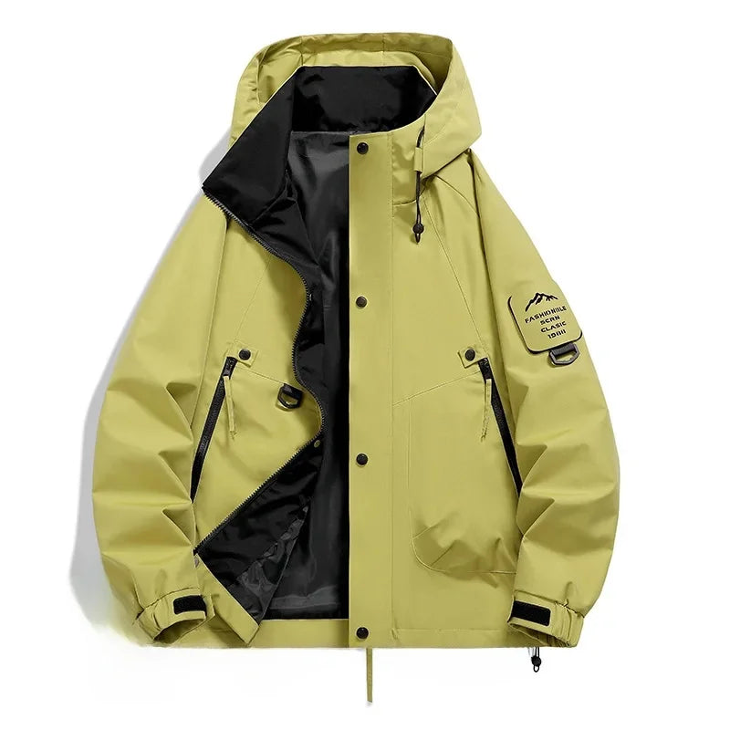 Chaqueta de esquí unisex con capucha y manga larga para invierno