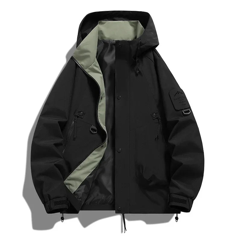 Chaqueta de esquí unisex con capucha y manga larga para invierno