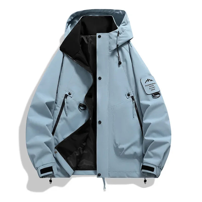 Chaqueta de esquí unisex con capucha y manga larga para invierno