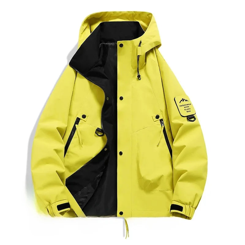 Chaqueta de esquí unisex con capucha y manga larga para invierno