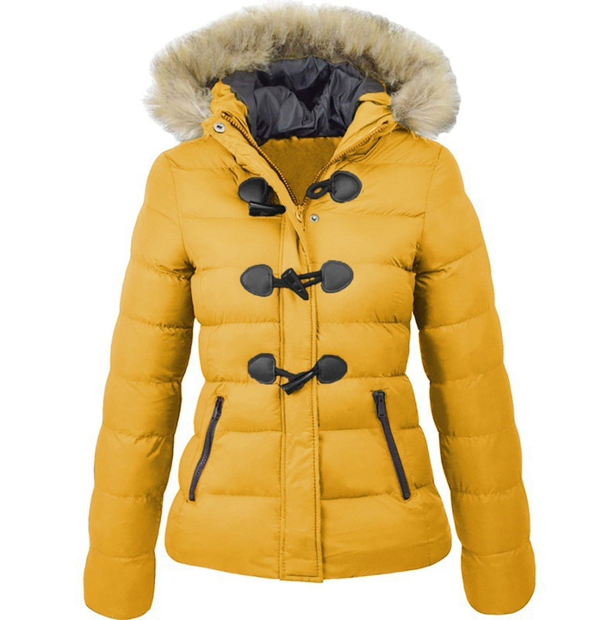 Chaqueta de invierno con cuello para mujer