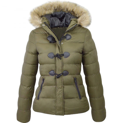 Chaqueta de invierno con cuello para mujer