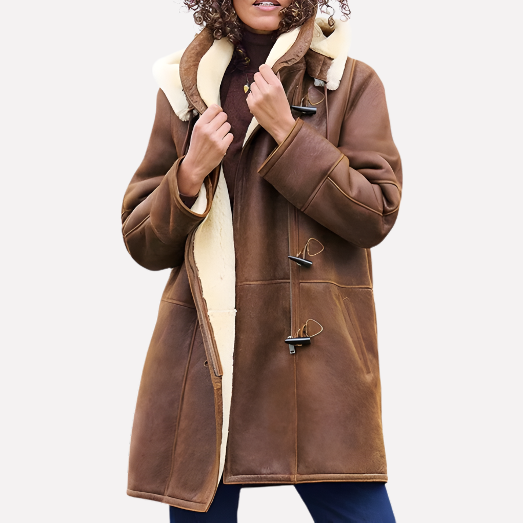 Chaqueta de invierno para mujer con forro de pelo