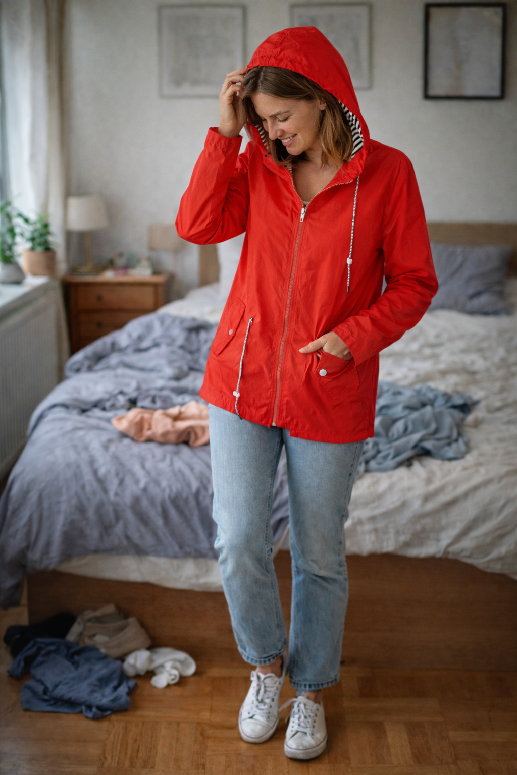 Chaqueta de Lluvia Ligera para Mujeres VierraSol con Capucha