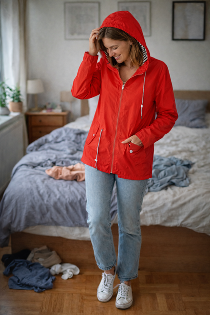 Chaqueta de Lluvia Ligera para Mujeres VierraSol con Capucha