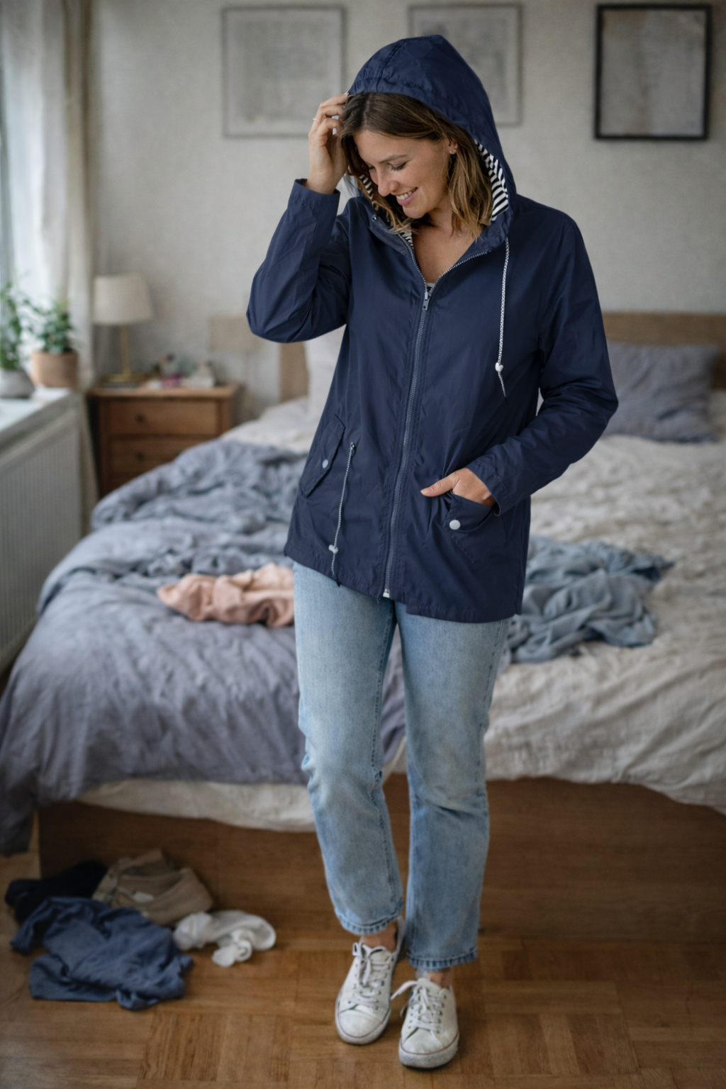 Chaqueta de Lluvia Ligera para Mujeres VierraSol con Capucha