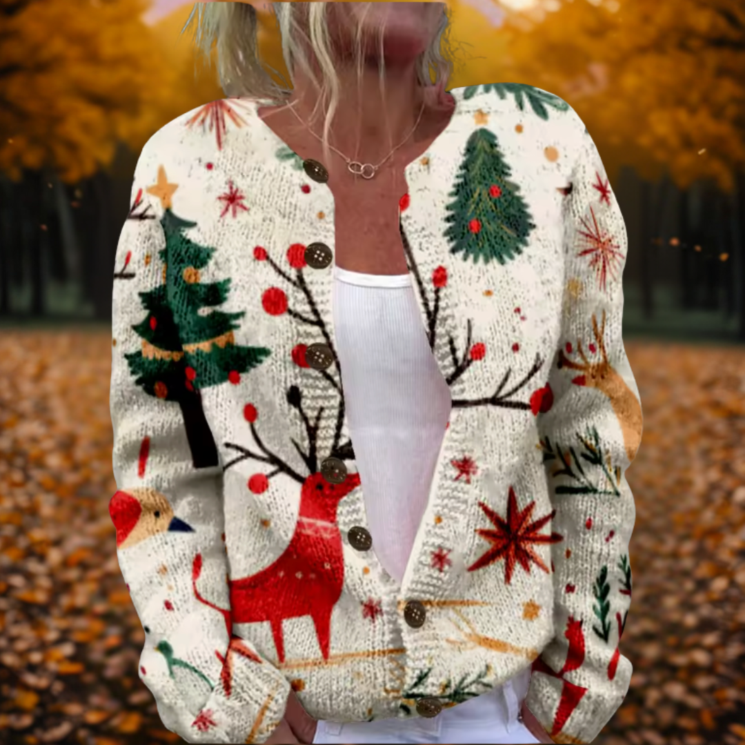 Chaqueta de punto con estampado de renos