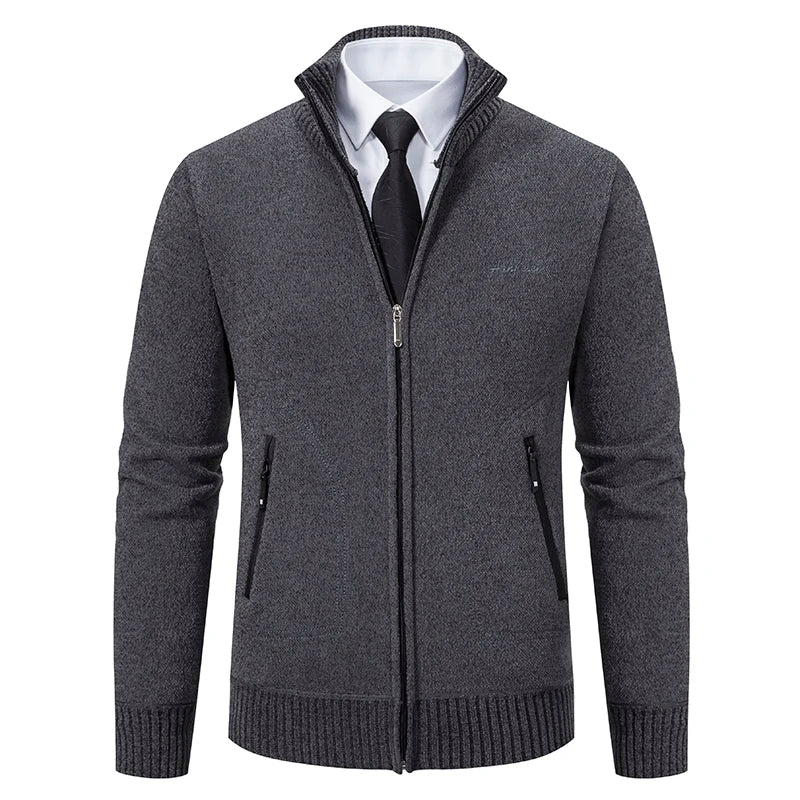 Chaqueta de punto suave y moderna con cremallera