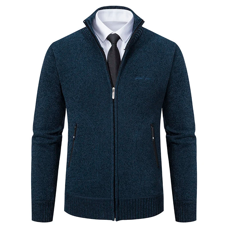 Chaqueta de punto suave y moderna con cremallera