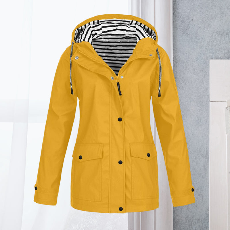 Chaqueta deportiva impermeable de senderismo de manga larga para mujer