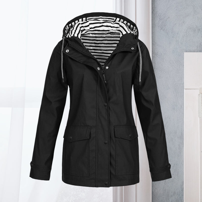 Chaqueta deportiva impermeable de senderismo de manga larga para mujer