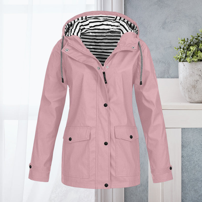 Chaqueta deportiva impermeable de senderismo de manga larga para mujer