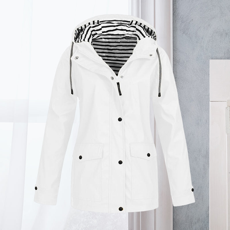 Chaqueta deportiva impermeable de senderismo de manga larga para mujer