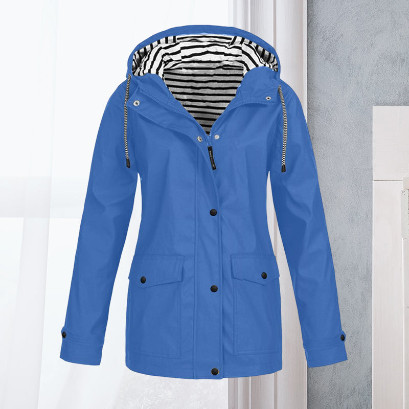 Chaqueta deportiva impermeable de senderismo de manga larga para mujer