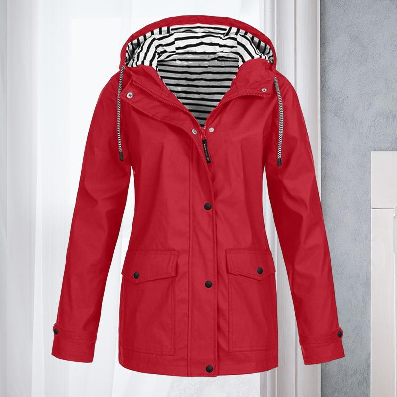 Chaqueta deportiva impermeable de senderismo de manga larga para mujer