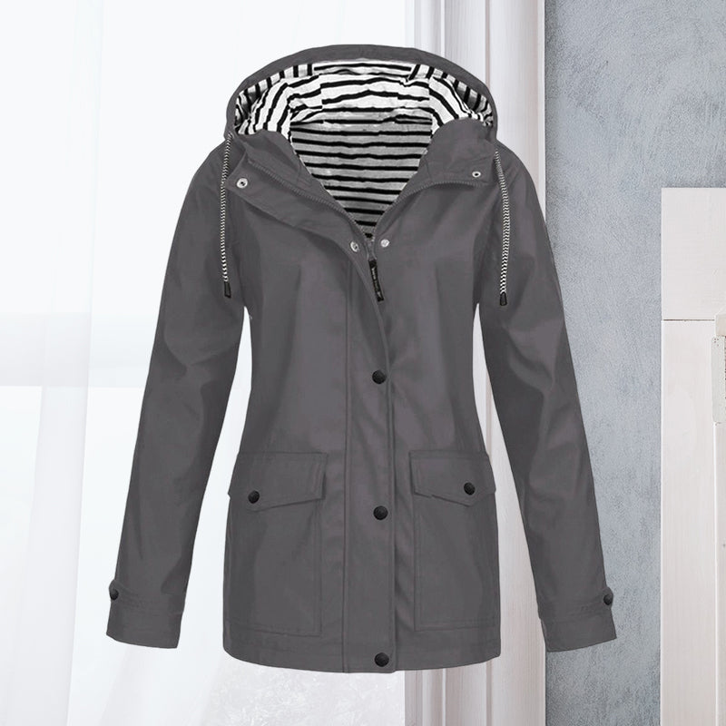 Chaqueta deportiva impermeable de senderismo de manga larga para mujer