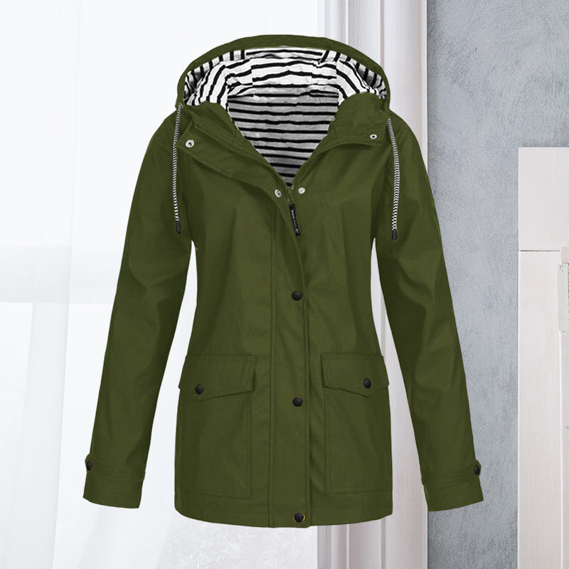 Chaqueta deportiva impermeable de senderismo de manga larga para mujer