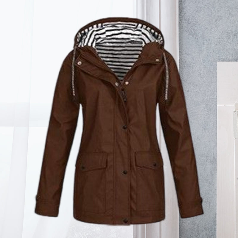 Chaqueta deportiva impermeable de senderismo de manga larga para mujer