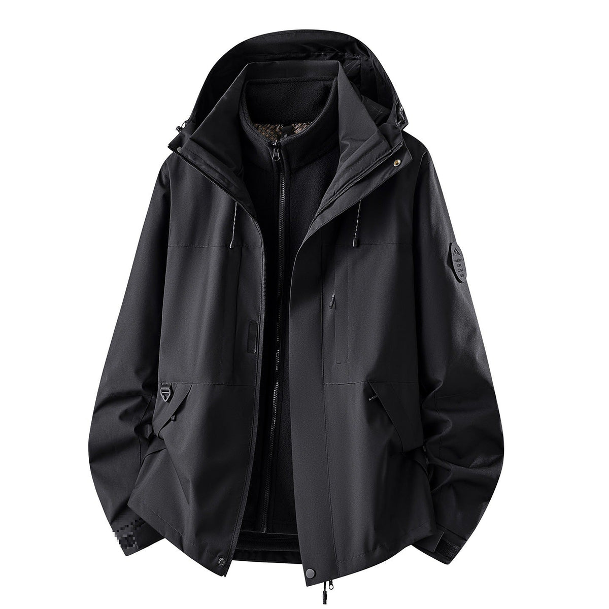 Chaqueta impermeable de exterior 3 en 1 para mujer con forro polar interior desmontable y bolsillos