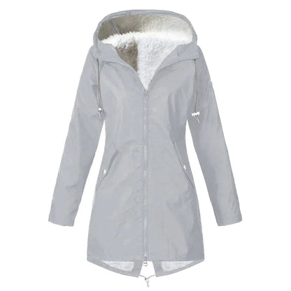 Chaqueta impermeable para mujer con capucha ajustable