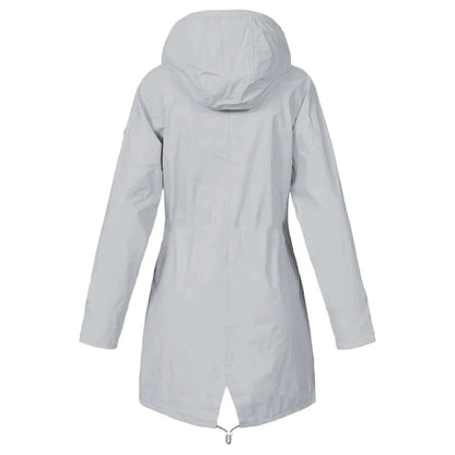 Chaqueta impermeable para mujer con capucha ajustable